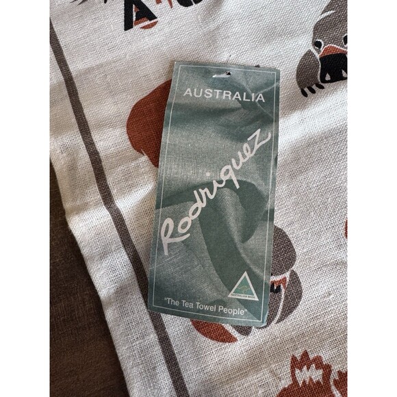 Australia Rodriguez Linen Tea Towel Koala Bear Platypus Animals NWT 31.5”x18.5” - Picture 5 of 8
